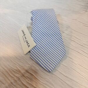 Janie and Jack Neck Tie Blue and White Striped Velcro Closure Boys 2-5 Years NWT